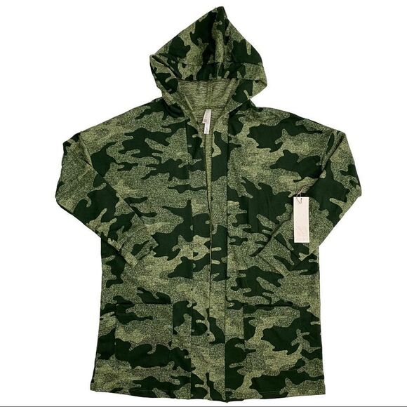 Lularoe Mackenzie Hooded Cardigan Camo Print - Size Small - Picture 1 of 4